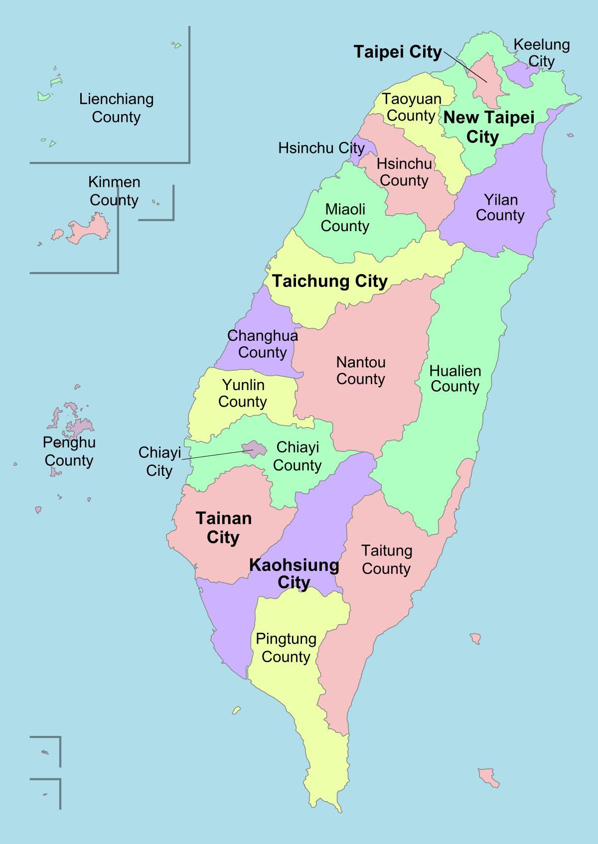 Kaart van Taiwan wijk 