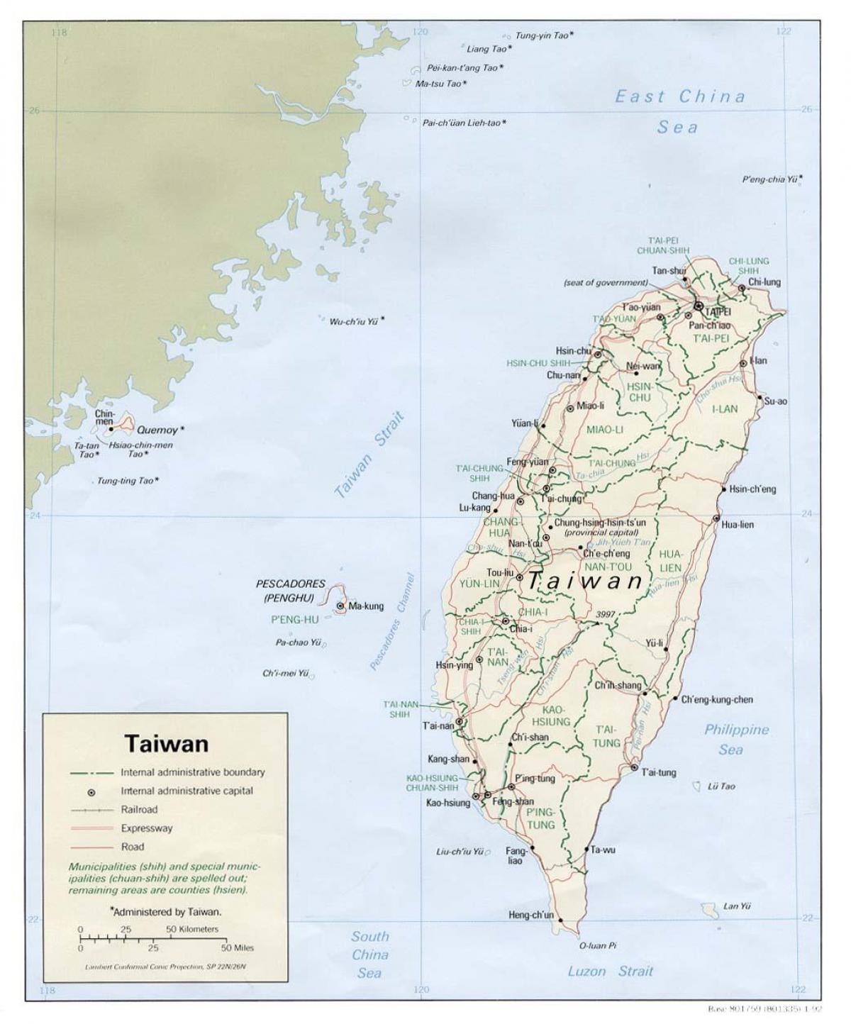 Taiwan geografische kaart