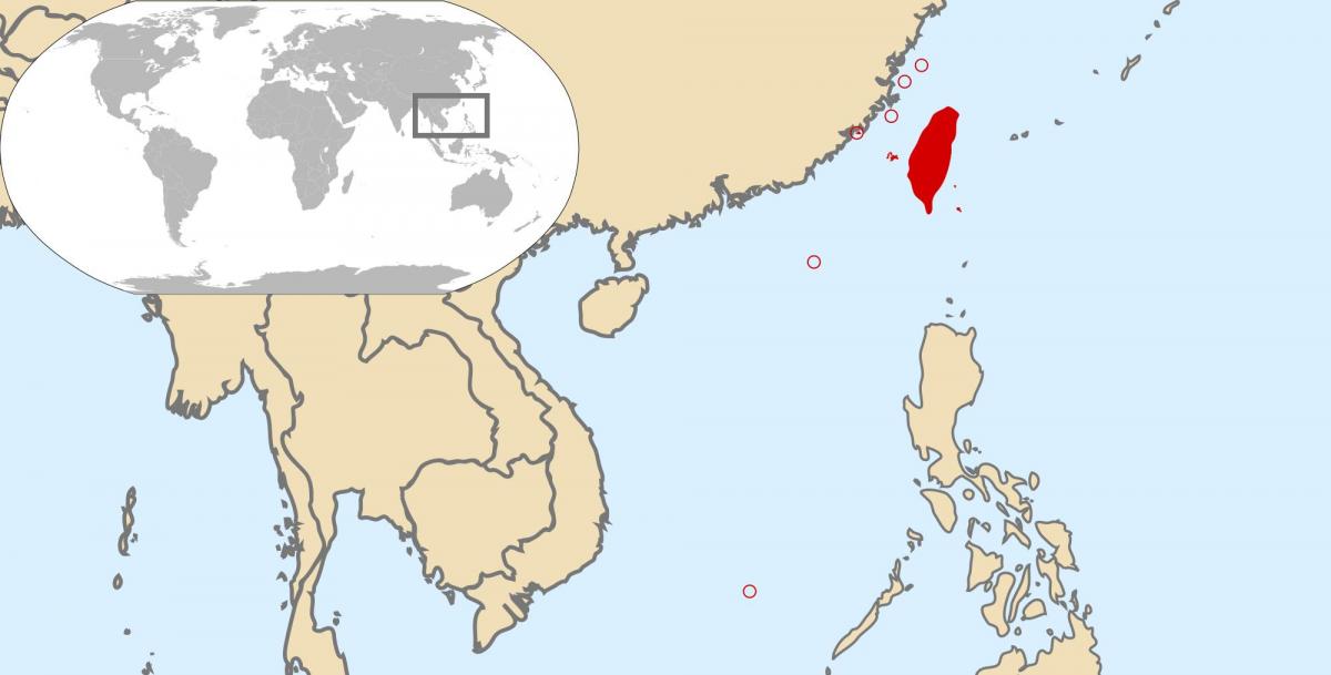 wereldkaart met de Taiwan