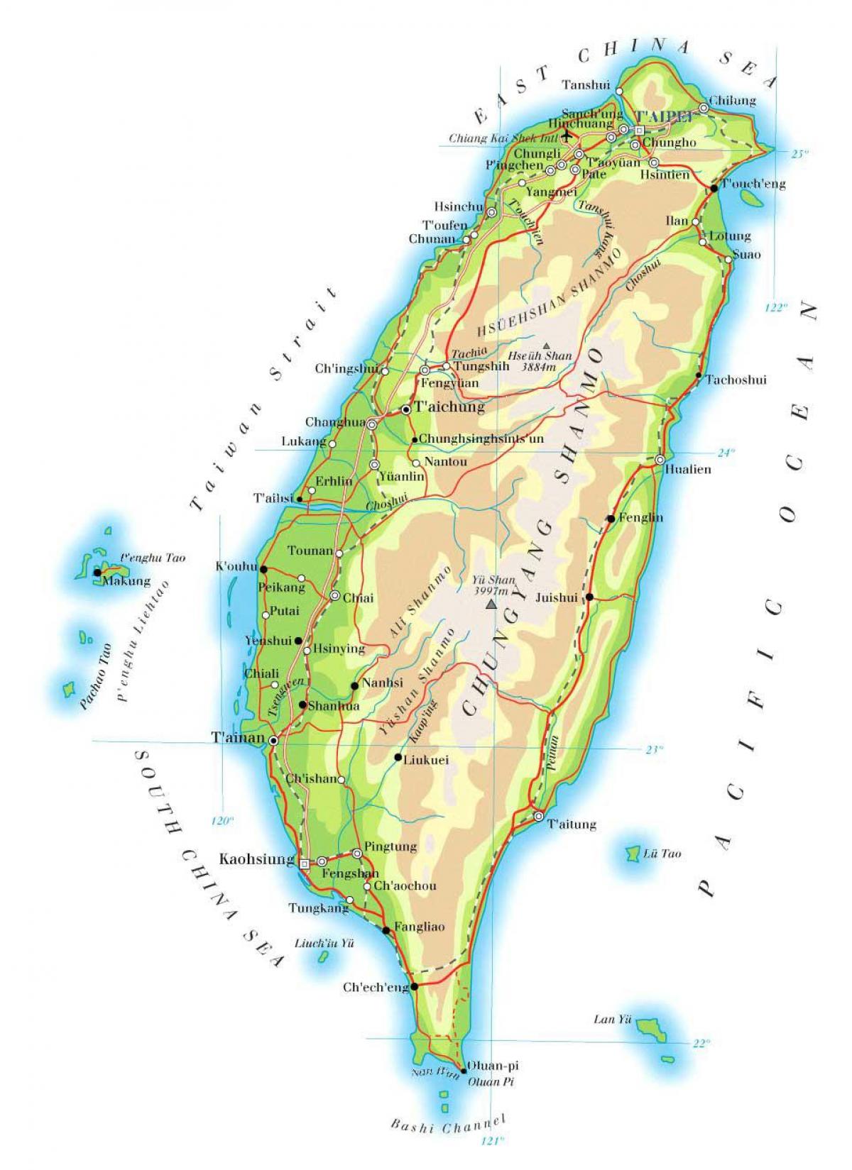 Taiwan snelweg kaart