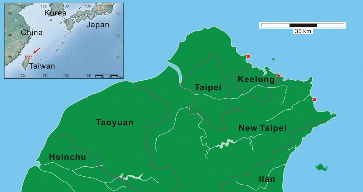 het noorden van Taiwan kaart