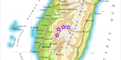 Kaart van Taiwan bergen