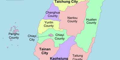 Kaart van Taiwan wijk 