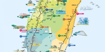 Fietsen rond Taiwan fietsen kaart