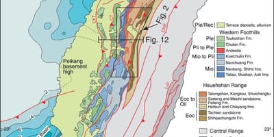 Kaart van Taiwan geologische