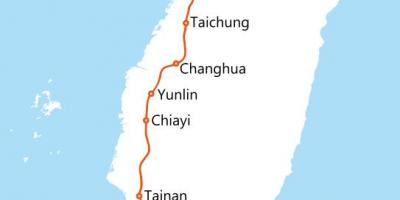 Taiwan high speed rail route kaart
