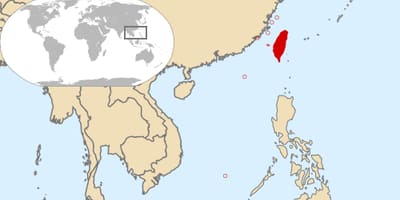Taiwan land in de kaart van de wereld