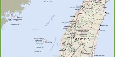 Een kaart van Taiwan