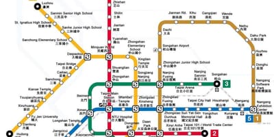 Kaart van Taiwan metro
