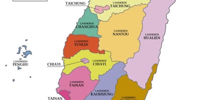 Kaart van Taiwan provincie