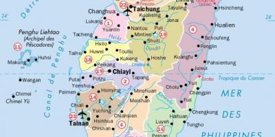 Kaart van Taiwan steden