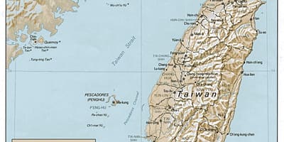 Kaart van Taiwan topografische