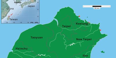 Het noorden van Taiwan kaart