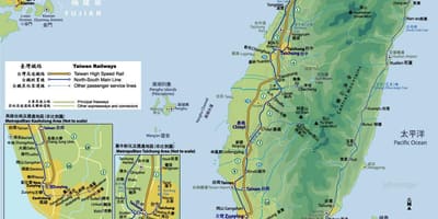 Tra route kaart van Taiwan